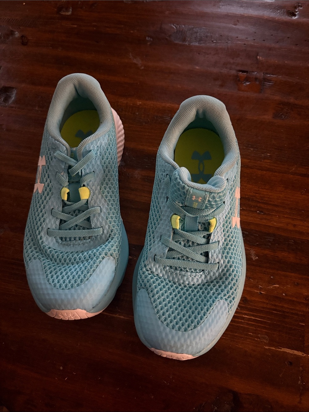 Under Armour Kids' Teal & Yellow Lightweight Running Shoes